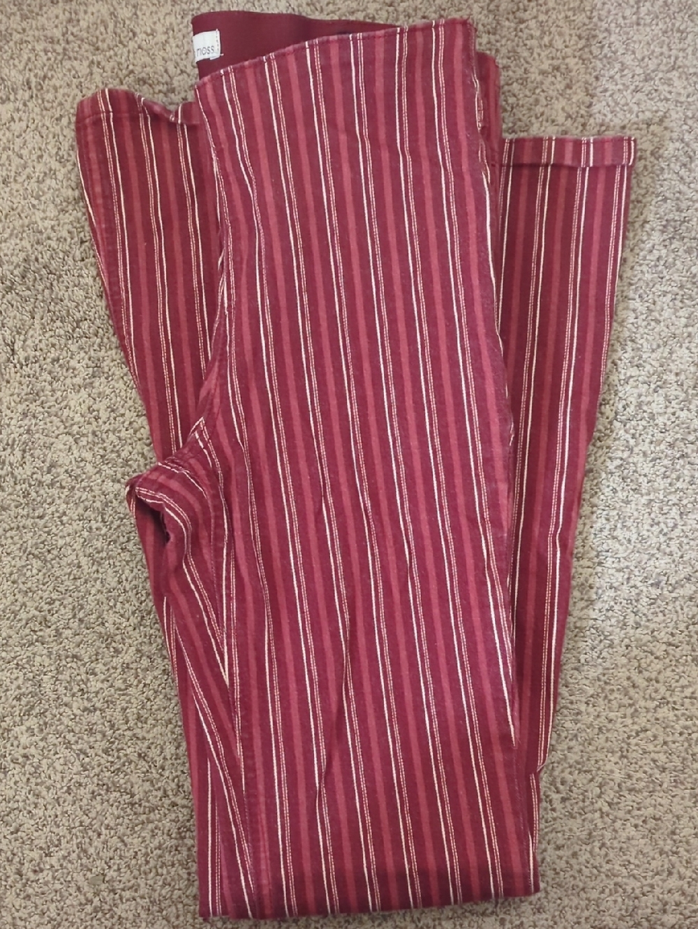Women's Ella Moss Red Striped Flared Jeans